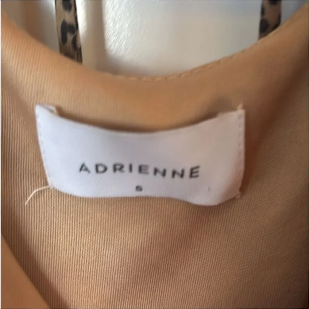 Adrienne Babydoll Dress Womens Size S Leopard Print Bell Sleeves Lined Chiffon